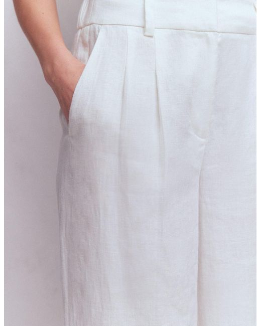Boden White Kensington Linen Trousers