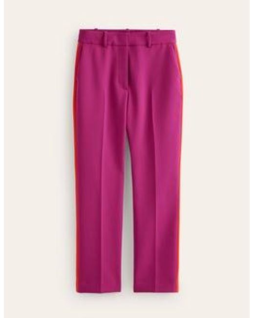 Boden Pink Kew Side Stripe Trousers
