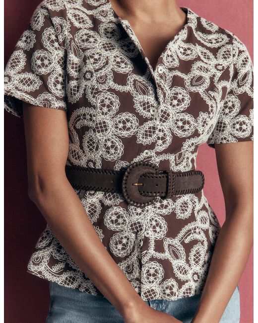 Boden Brown Covered Whipstitch Belt