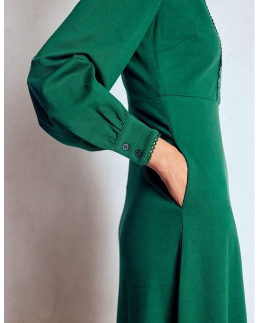 Robe Midi Pip Zippée En Point De Rome-Émeraude Nocturne Boden en coloris Green