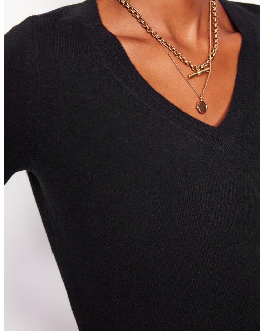 Boden Black Eva kaschmirpullover mit v-ausschnitt