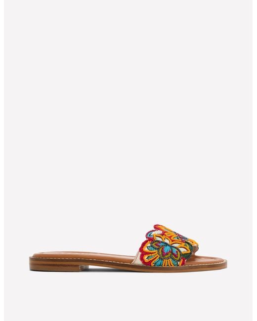 Boden Multicolor Beaded Flower Flat Sandal