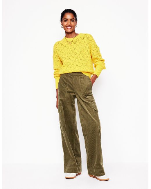 Boden Yellow Cord Pull-On Trousers