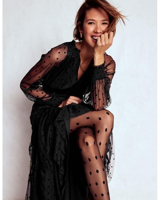Boden Black Lucille Tulle Midi Dress