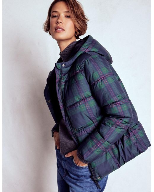 Boden Blue Padded Puffer Coat