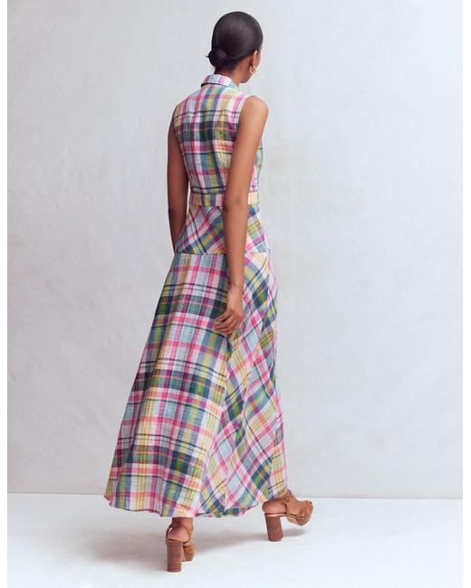 Boden Multicolor Erma Drop Waist Linen Dress