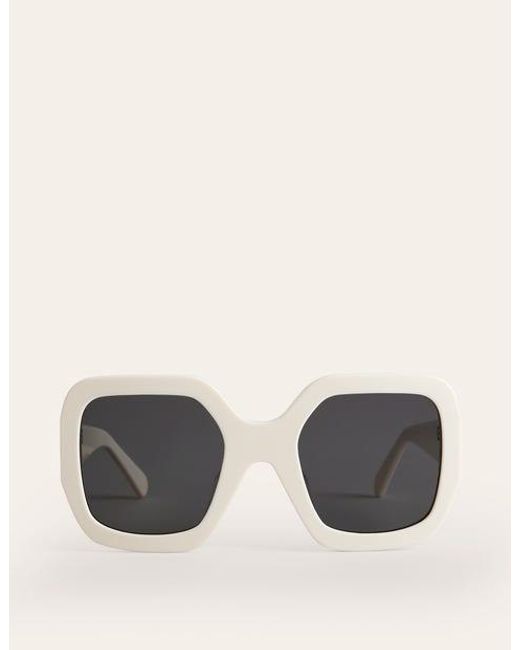 Boden White Oversized Square Sunglasses