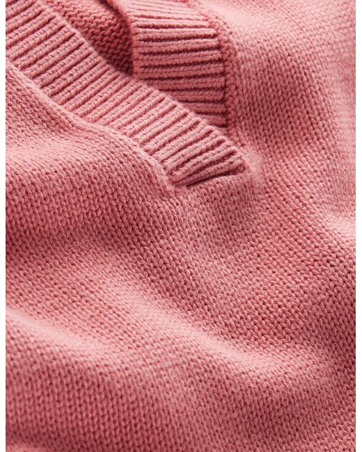Boden Pink Cotton Henley Jumper