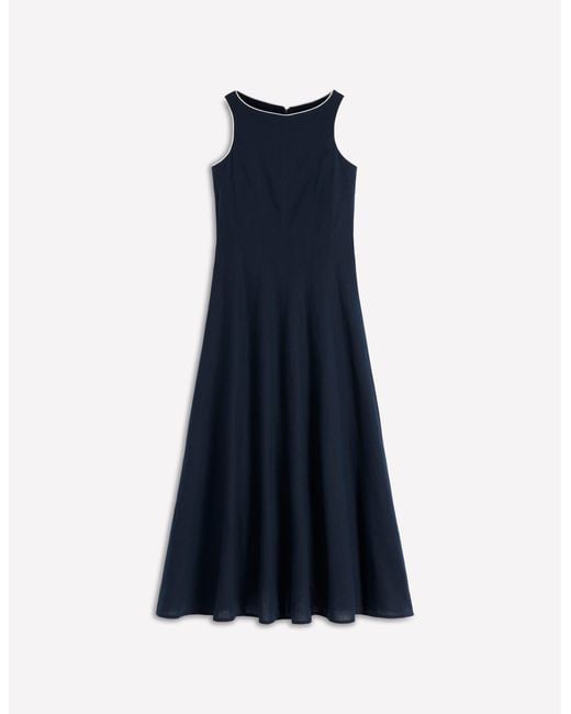 Boden Blue Annet Linen Blend Midi Dress