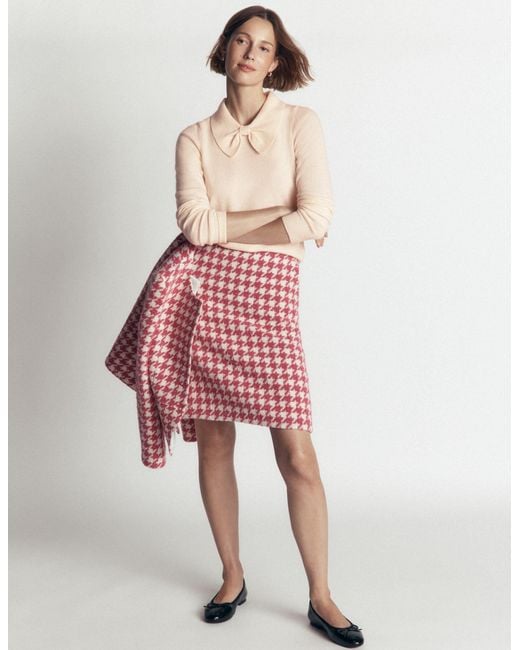 Boden Red Bow Neck Knitted Jumper