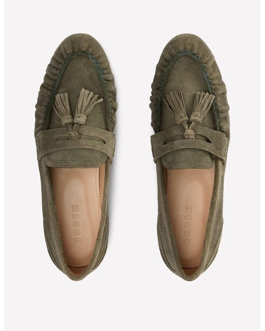Boden White Soft Ruched Loafers