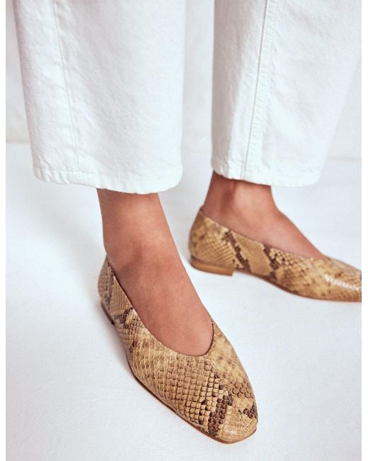 Boden Natural High Cut Stitch Detail Flats