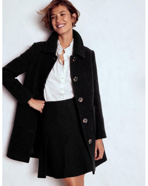Boden Black Carlisle Wool Coat