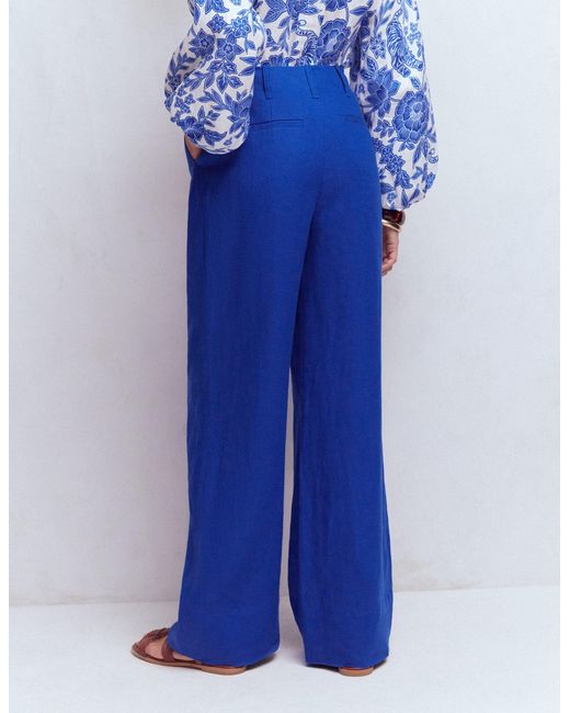 Boden Blue Mayfair Linen Trousers
