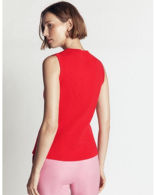 Boden Red Crew Milano Knit Waistcoat