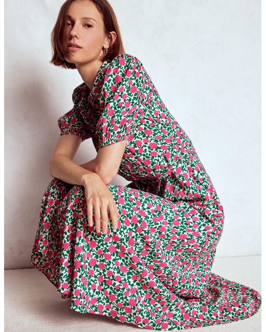 alegra midi shirt dress Boden Alegra Midi Shirt Dress- Ribbon, Floweret Vine