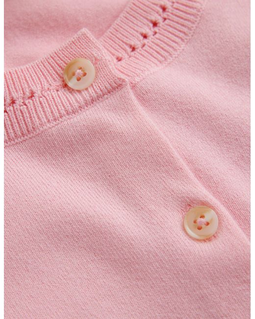Boden Pink Catriona Cotton Cardigan