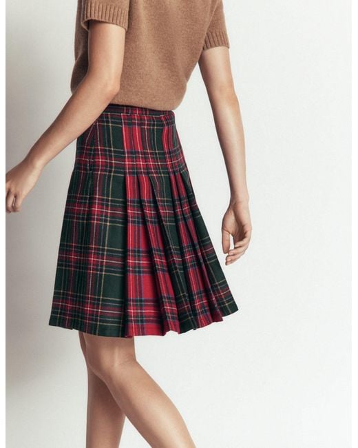 Boden Red Multi Panel Wool Blend Skirt