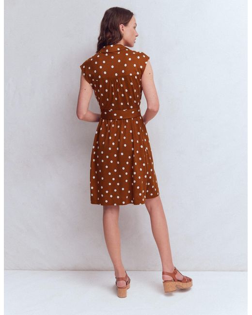 Boden White Honor Short Jersey Shirt Dress