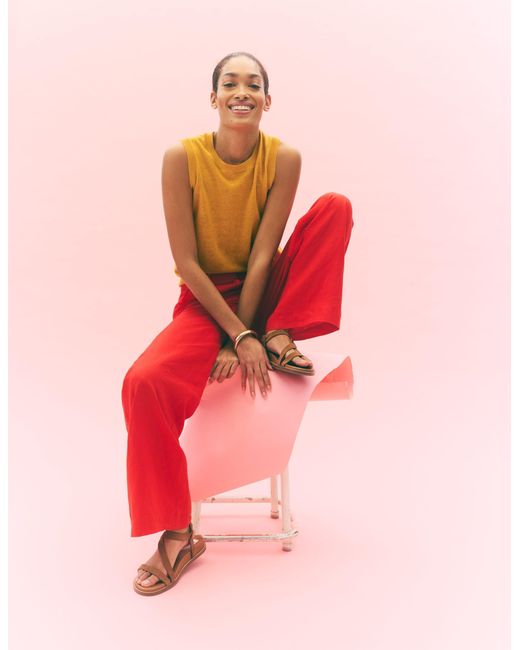 Boden Brown Belgravia Linen Trousers
