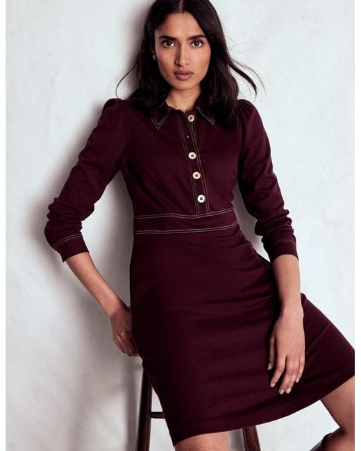 Boden Red Nicolette Long Sleeve Dress