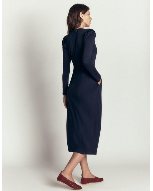 Boden Blue Honor Column Jersey Midi Dress
