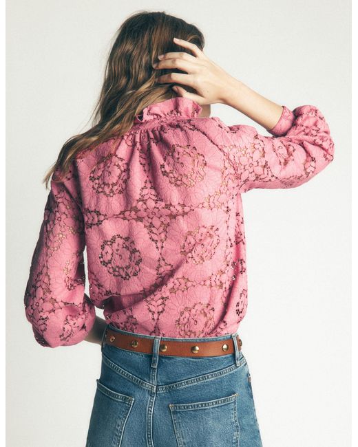 Boden Pink Erica Lace Top