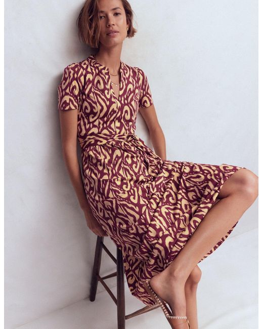 Boden White Naomi Jersey Midi Dress