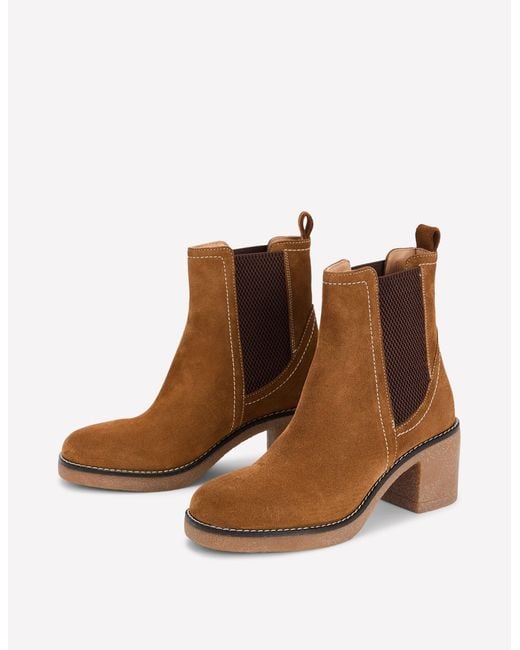 Boden Brown Heeled Crepe Chelsea Boots