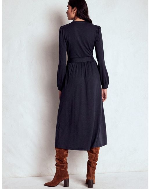 Boden Blue Naomi Long Sleeve Jersey Dress