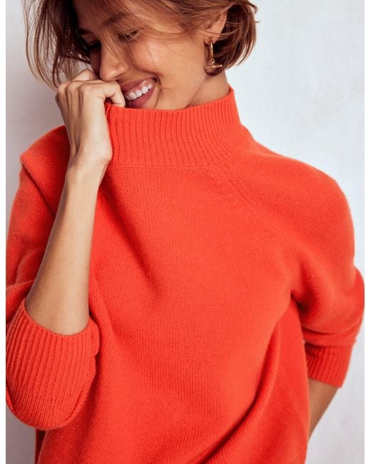 Boden Red Marion Merino High Neck Jumper