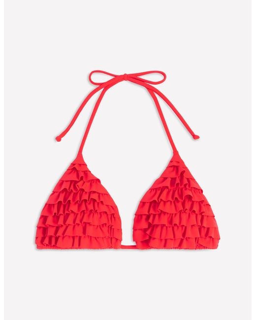 Boden Pink Ruffle Bikini Top