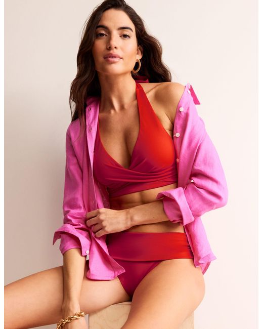 Boden Red Levanzo Halter Bikini Top