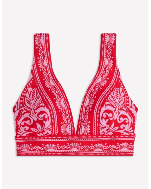 Boden Red Porto V-Neck Bikini Top