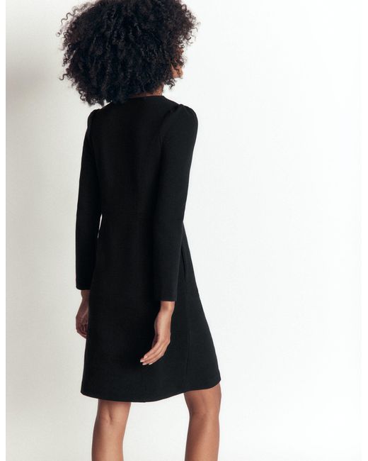 Boden Black Marla Seamed Ottoman Dress