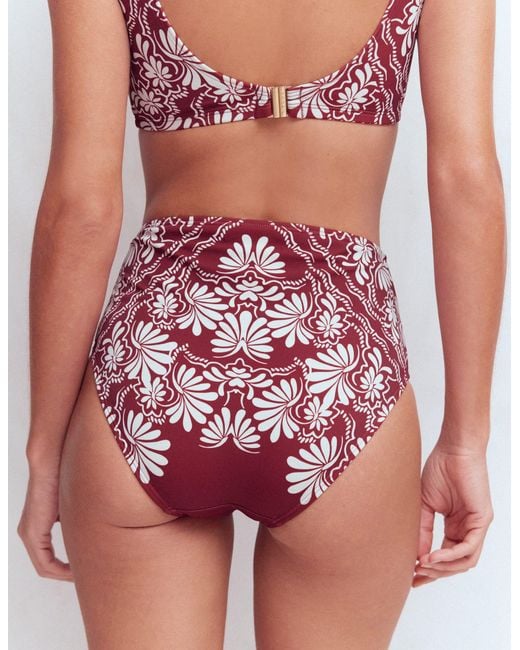 Boden Red High Waisted Bikini Bottoms