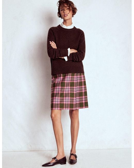 Boden Blue Helen Wool Kilt Skirt