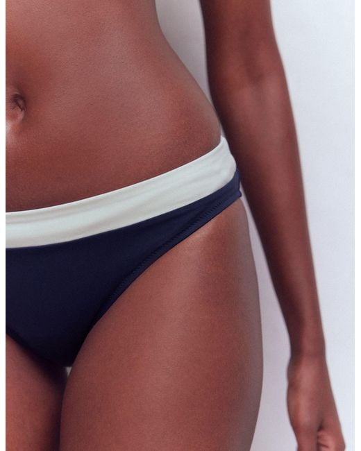 Boden Blue Panel Bikini Bottoms- Ivory Colourblock