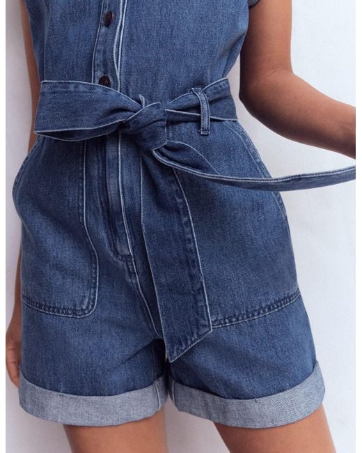 Boden Blue Kay Denim Playsuit