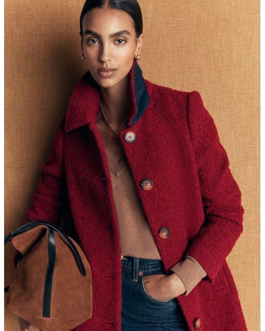 Boden Red Aylesford Wool Coat