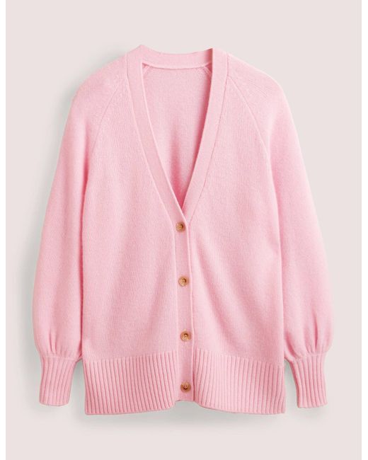Boden Pink Long Cashmere Cardigan