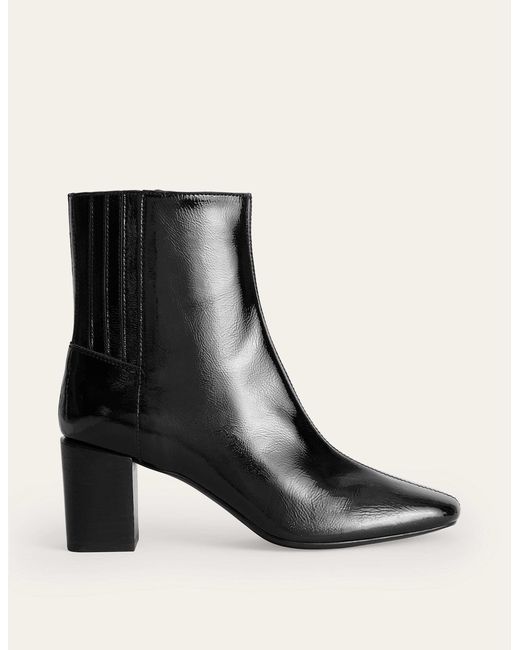 Boden Black Block-heel Leather Ankle Boots