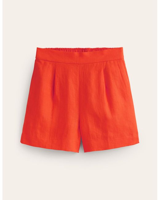 Boden Red Hampstead Linen Shorts