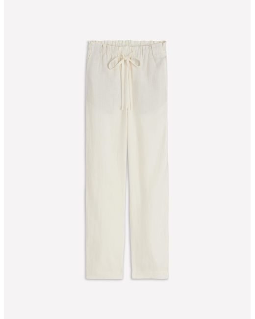 Boden Blue Islington Linen Crop Trousers