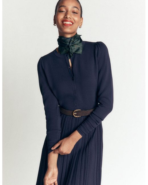 Boden Blue Cable Stitch Knitted Dress