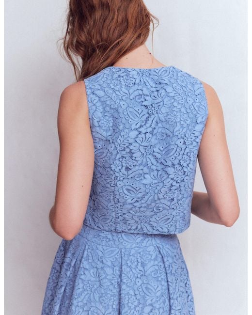 Boden Blue Andrea Lace Shell Top