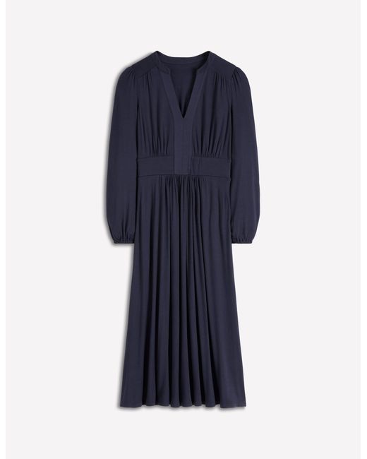Boden Purple Lily Long Sleeve Midi Dress