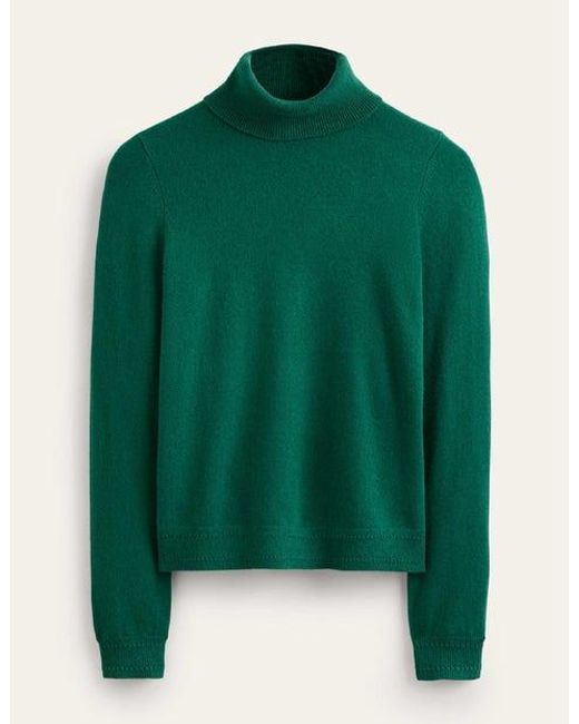Boden Green Eva Cashmere Roll-neck Sweater