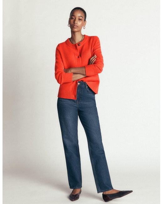 Boden Red Marta Merino Wool Cardigan