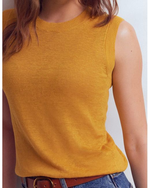 Boden Blue Agnes Linen Tank